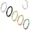 Stainless Steel Hinged Hoop Clicker Set 16G for Nose Septum and Cartilage 5 or 10 Pieces - Image 3