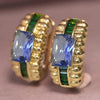 Women Hoop Earrings Gold Color Inlaid Bright Blue/Green CZ Wedding Party Elegant Accessories Jewelry Gift - Image 4