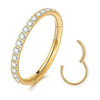Hinged Stainless Steel Segment Piercing Ring with Stone Detail in 6 mm to 14 mm Sizes - Image 8