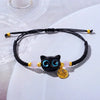 Handmade Lucky FU Blue Big Eye Black Cat Bracelets for Couples Women Men Cartoon Animal Braided Bracelets Set Jewelry Gifts - Image 6