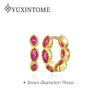 Silver Ear Needle Oval Small Zircon Hoop Earrings Colorful Zircon Gold Earrings for Women Party Jewelry - Image 17