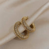 Stainless Steel Gold Color Geometric Metal Mesh Earrings For Women Girls Hoop Ear Jewelry Gift - Image 5