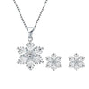 Silver Stud Earrings Crystal Snowflake Pendant Necklace For Women Jewelry Sets - Image 7