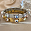 Greatera Five Colorful Eye Personality Elastic Bracelets European American Stainless Steel Cool Women's Bangle - Image 3