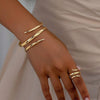 2pcs Simple Design Geometric Open Bracelet Ring Set, Women's Personalized Holiday Party Accessories Gifts - Image 7