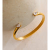 Stainless Steel Cubic Zirconia Cuff Bracelet Bangle Gift Pvd Plated Stylish Jewelry - Image 6