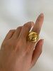 Ghidbk Pvd Gold Plated Chunky Dome Wide Rings for Women Men Punk Stainless Steel Free Stackable Statement Jewelry - Image 3