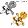 1PC Implant Steel Paved Flat Back Flower 3/4/5/6 Marquise CZ Labret Piercing Internal Thread Tragus Helix Lobe Earring - Image 19