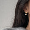 Gold Color Pearl Pendant Knot Stud Earrings for Women Classic Jewelry Light Silver Needle Accessories - Image 3