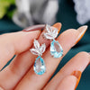 Women's Dangle Earrings with Blue Water Drop Cubic Zirconia Wedding Party Accessories Fancy Birthday Gift Jewelry - Image 5