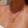 and Simple Colored Heart Tarot Card Pendant Necklace, Women's Collarbone Chain, Gold-Plated and Color Preserving - Image 5