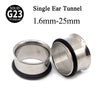 1Pair Titanium Single Flare Ear Tunnel Plugs Flesh Gauge Expander Stretchers with O-Ring Body Piercing Jewlery 1.6mm-25mm - Image 1
