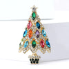 Sparkling Rhinestone Christmas Tree Brooches for Women Plant Pins Friends Party Gifts Banquet Jewellery Accessories - Image 3