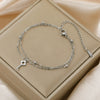 Heart Key Bowknot Charm Bracelet Stainless Steel Gold Color Double Layer Beads Chain Anklet Jewelry Gift - Image 5