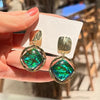 Green Color Hanging Earrings for Women Crystal Wedding Jewelry Imitation Pearl Drop Earrings Boucle Oreille - Image 2