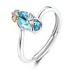Clover Adjustable Ring Silver Rotating Cherry Blossom Flower Open Rings For Women Wedding Jewelry Gift - Image 31