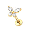 1PC Titanium Ear Cartilage Piercings Flat Back Stud Earring Internal Thread Butterfly Cross CZ Helix Tragus Piercing Jewelry 16G - Image 11