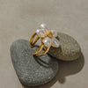 Stainless Steel Openwork Ring with Sculpted Folds in Gold-Tone - Image 29