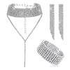 4 Pieces of Women's and Minimalist Necklaces with Earrings, Bracelets, Jewelry Sets, Banquet and Party Accessories - Image 8