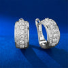 Cute Female White Blue Zircon Stone Round Hoop Earrings Silver Color Wedding Jewelry For Women - Image 14