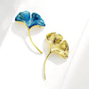 Ginkgo Leaf Brooches Enamel Plant Corsage for Women Girls Suit Collar Clip Clothing Accesories Pins Wedding Party Jewelry Gifts - Image 1