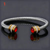 Stainless Steel Birthstone Twists Cuff Bangle for Women Rhinestone Design Stackable Bangle Bracelet Jewelry Gifts - Image 15