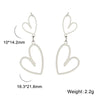Two Hearts Stainless Steel Hoop Earrings For Women Gold color Sweet Simple Heart Dangle Stud Earring Jewelry Gift - Image 10