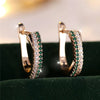 Female Red Zircon Stone Clip Earrings Charm Gold Color Wedding Jewelry For Women - Image 2