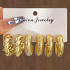 Chunky Gold-Tone Hoop Earring Set 6 Pairs - Image 5