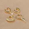 Four-Piece Cubic Zirconia Hoop Earring Set in Multiple Colors - Image 12