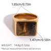 Brown Stone Stainless Steel Ring Oval Alpaca Rings For Women Adjustable Stacked Rings Ladies' Jewelry Gifts For Her - Image 14