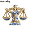 Libra Zodiac Sign Brooches For Women Unisex 2-color Rhinestone Beautiful Lady Office Party Brooch Pins Gifts - Image 1