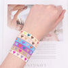 Adjustable Multicolor Heart Bead Bracelet with Woven Pattern - Image 49