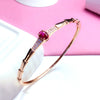 585 purple gold plated rose gold inlaid crystal ruby bracelet for women charm light wedding party jewelry - Image 4