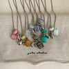 Colorful Stone Grape Cluster Pendant Necklace on Box Chain - Image 23