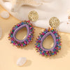 Colorful Water Drop Shape Drop Earrings For Women Beads Handmade Threading Crystal Big Long Earrings Jewelry Gift - Image 7