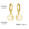 Stainless Steel Gold Color Pendant Hoop Earrings Heart Hexagon Snake Cross Butterfly Flower Bird Jewelry Gift - Image 8