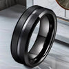 8mm Men's Black Tungsten Wedding Band Rings Black Groove Beveled Edge Engagement Ring for Men's Valentine Gifts Jewelry - Image 6