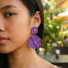 Big Flower Drop Earrings for Women Exaggerated Double Floral Dangle Earrings Statement Charm Jewelry for Wedding Party - Image 4