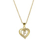 A-Z English Letter Initial Necklace Gold Plated Necklace Micro Setting Zircon Heart Necklace for Women - Image 22