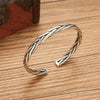 Simple Stainless Steel Twisted Woven Bracelet For Men Silver Color Cross Cuff Opening Wrist Cuff Bangle Unisex Jewelry - Image 2