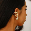 C-Shaped Clip-On Ear Cuff with Water Drop Detail - Image 25