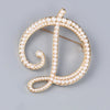 English Letters A K D Pearl Brooches Lapel Pins Female Corsage Jewelry Gifts for Women Accessories - Image 1