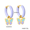 1 Pairs Butterfly Heart Rainbow Earring for Women Stainless Steel Dripping Oil Female Hoop Earrings Jewelry Party Gift - Image 3