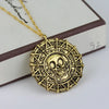 Pirates of The Caribbean Necklace Aztec Coin Vintage Gold Plated Captain Jack Sparrow Medal Pendant Necklace - Image 6