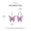 Butterfly Hoop Earrings with Colorful Cubic Zirconia - Image 35