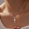 Double-Layer Chain Necklace with Cross Pendant - Image 13