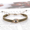 Handmade Cloth Fabric Bracelet for Women with Braided Design CZ Heart Love Evil Eye Jewelry Gift - Image 3