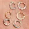 Titanium Clicker Septum Nose Ring Sector CZ Daith Earring Hoop Front Facing Hinged Segment Piercing Body Jewelry - Image 16