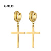 2pc Stainless Steel Men Cross Stars Punk Dangle Earrings Gothic Woman Cross Ear Hoop Earrings Huggies Pendant Piercing Jewelry - Image 8